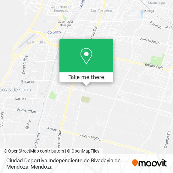 Ciudad Deportiva Independiente de Rivadavia de Mendoza map