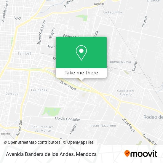 Mapa de Avenida Bandera de los Andes