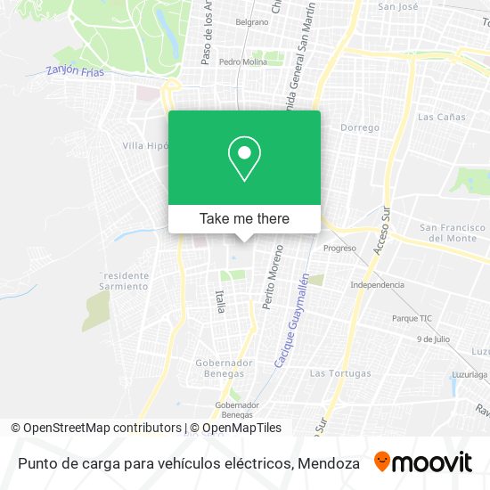 Mapa de Punto de carga para vehículos eléctricos