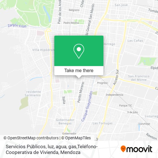 Servicios Públicos, luz, agua, gas,Teléfono-Cooperativa de Vivienda map
