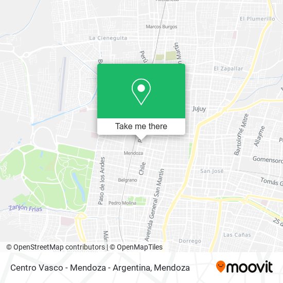 Mapa de Centro Vasco - Mendoza - Argentina