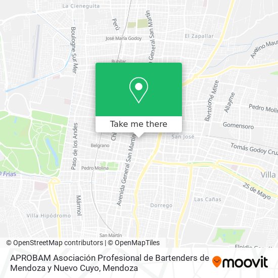 APROBAM Asociación Profesional de Bartenders de Mendoza y Nuevo Cuyo map