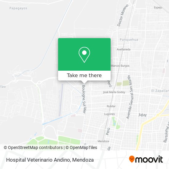 Hospital Veterinario Andino map