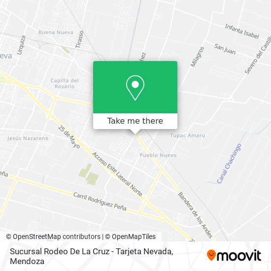 Mapa de Sucursal Rodeo De La Cruz - Tarjeta Nevada