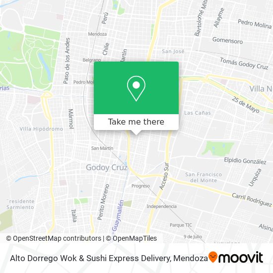 Mapa de Alto Dorrego Wok & Sushi Express Delivery