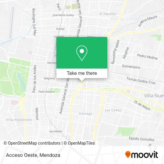 Acceso Oeste map