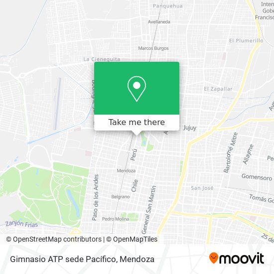Mapa de Gimnasio ATP sede Pacífico