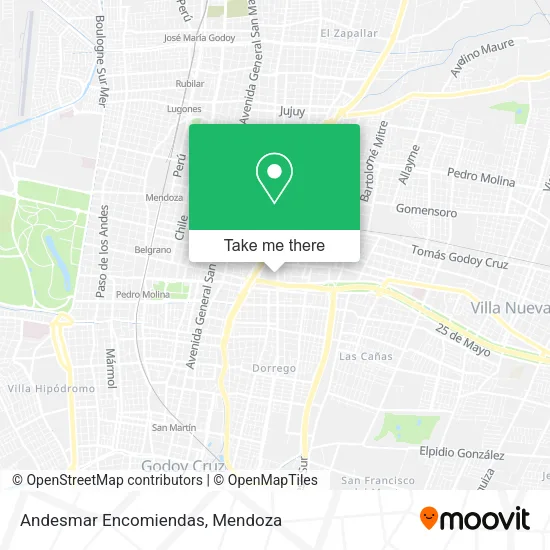 Andesmar Encomiendas map