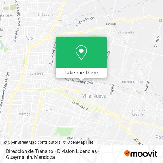 Direccion de Tránsito - Division Licencias - Guaymallén map