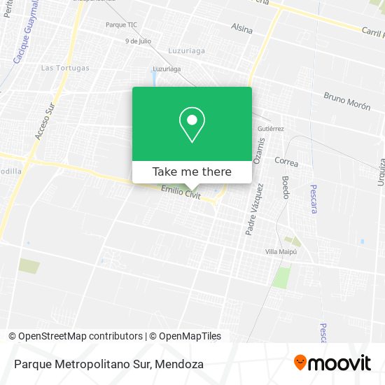 Parque Metropolitano Sur map