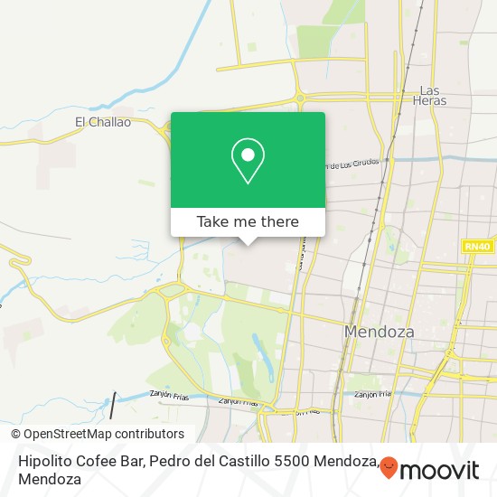 Mapa de Hipolito Cofee Bar, Pedro del Castillo 5500 Mendoza