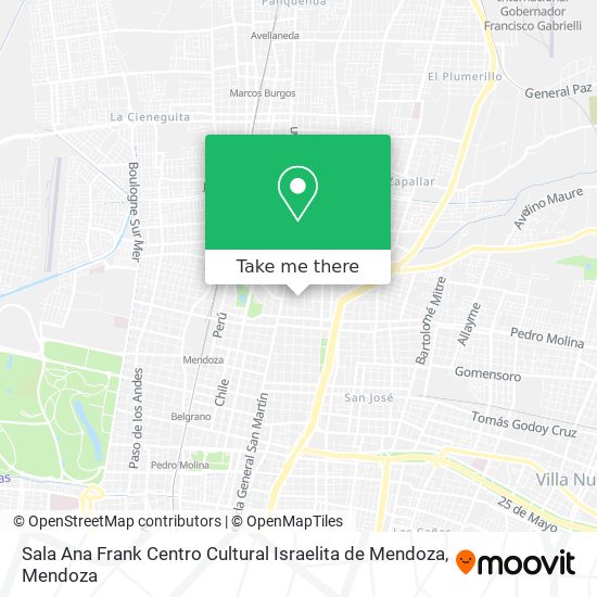 Sala Ana Frank Centro Cultural Israelita de Mendoza map