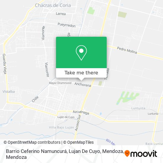 Mapa de Barrio Ceferino Namuncurá, Lujan De Cuyo, Mendoza