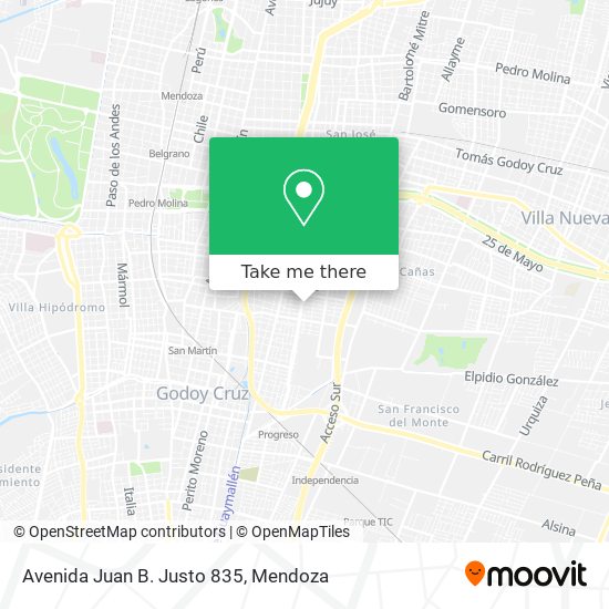 Avenida Juan B. Justo 835 map