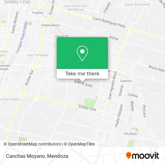 Canchas Moyano map