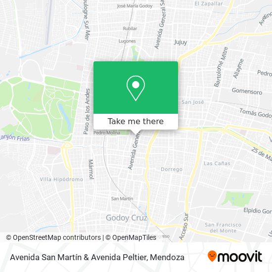 Avenida San Martín & Avenida Peltier map