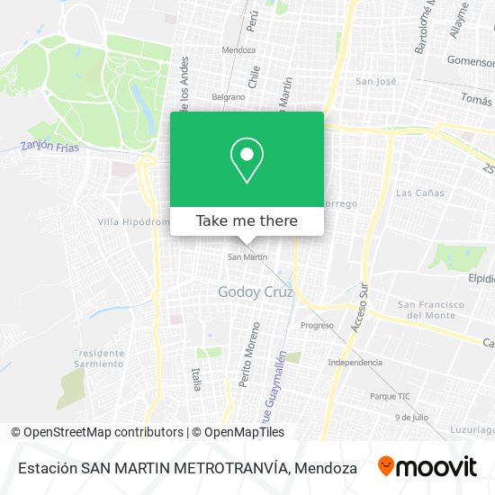 Mapa de Estación SAN MARTIN METROTRANVÍA