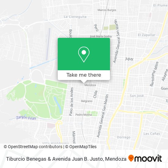 Tiburcio Benegas & Avenida Juan B. Justo map
