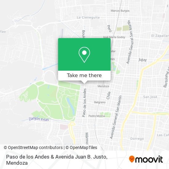 Mapa de Paso de los Andes & Avenida Juan B. Justo