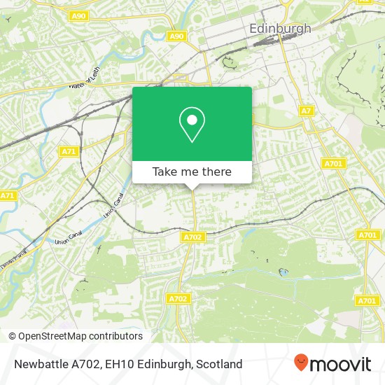 Newbattle A702, EH10 Edinburgh map