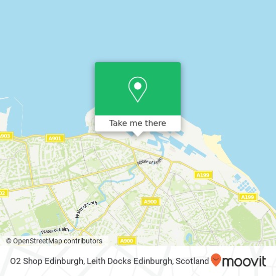 O2 Shop Edinburgh, Leith Docks Edinburgh map