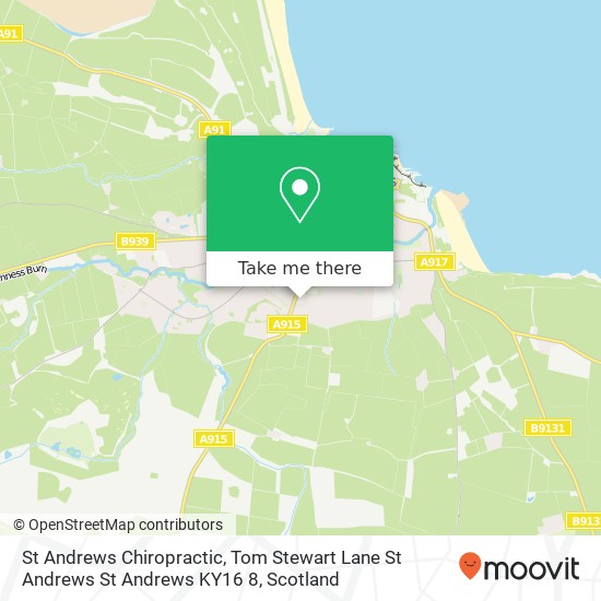 St Andrews Chiropractic, Tom Stewart Lane St Andrews St Andrews KY16 8 map