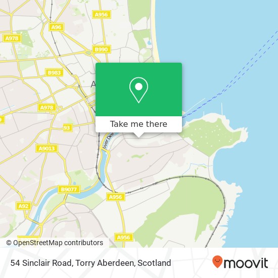 54 Sinclair Road, Torry Aberdeen map