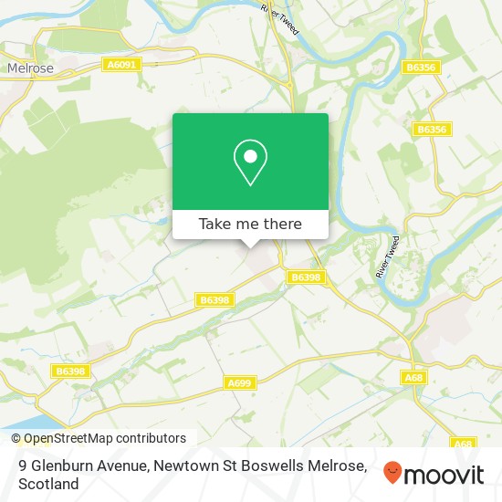 9 Glenburn Avenue, Newtown St Boswells Melrose map