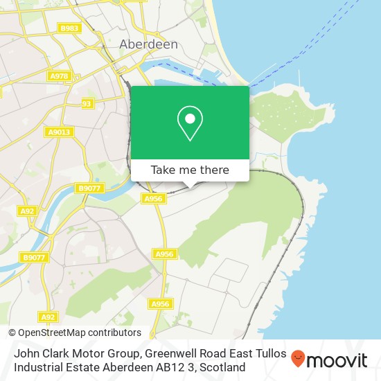 John Clark Motor Group, Greenwell Road East Tullos Industrial Estate Aberdeen AB12 3 map