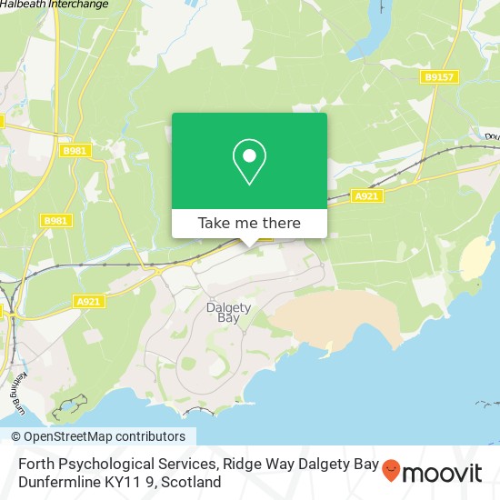 Forth Psychological Services, Ridge Way Dalgety Bay Dunfermline KY11 9 map