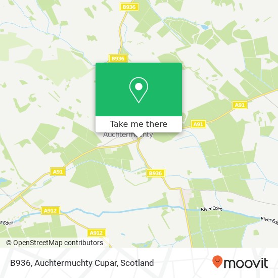 B936, Auchtermuchty Cupar map