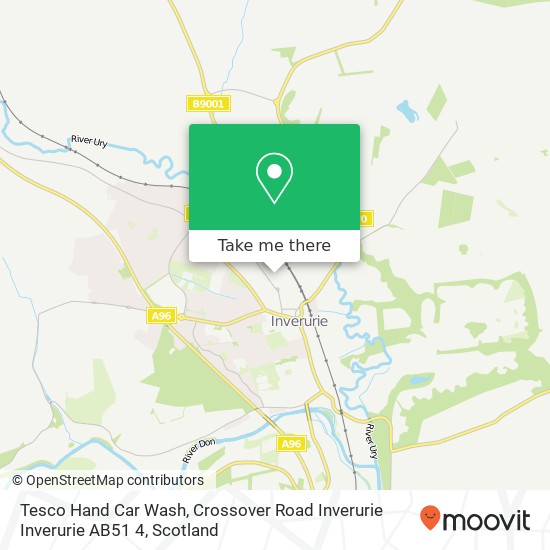 Tesco Hand Car Wash, Crossover Road Inverurie Inverurie AB51 4 map