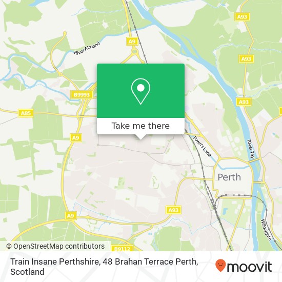 Train Insane Perthshire, 48 Brahan Terrace Perth map