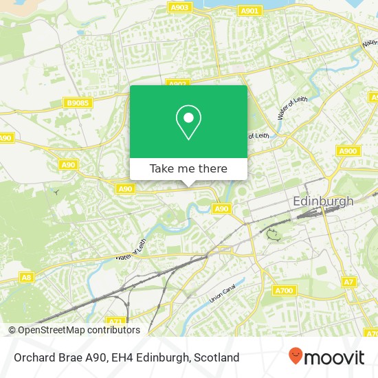 Orchard Brae A90, EH4 Edinburgh map