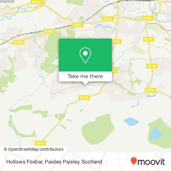 Hollows Foxbar, Paisley Paisley map