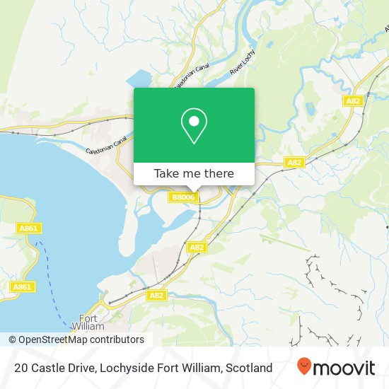 20 Castle Drive, Lochyside Fort William map