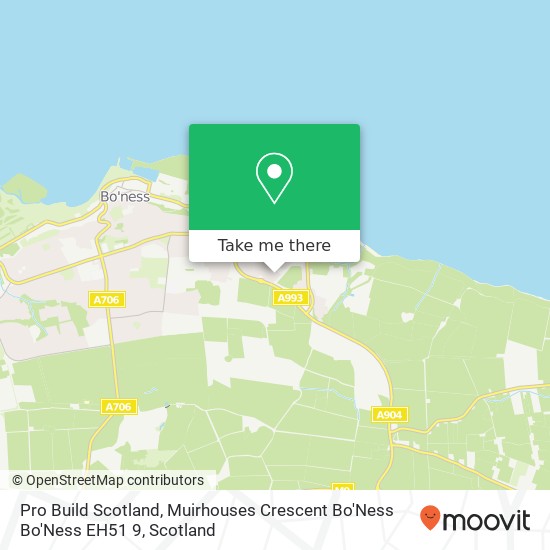 Pro Build Scotland, Muirhouses Crescent Bo'Ness Bo'Ness EH51 9 map