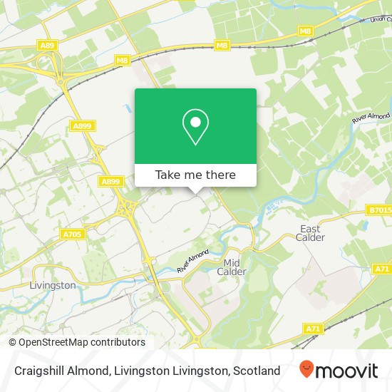 Craigshill Almond, Livingston Livingston map