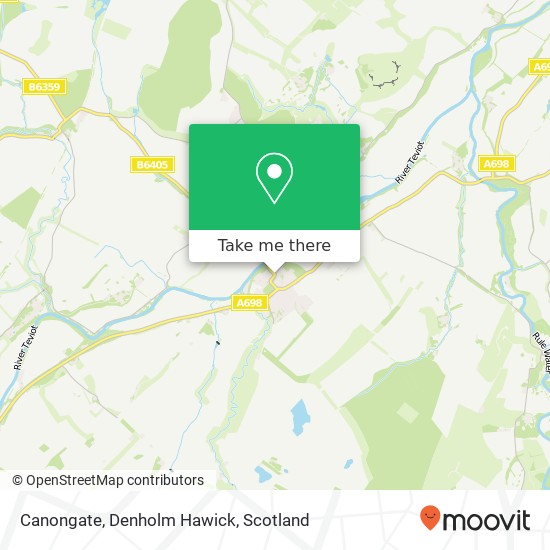 Canongate, Denholm Hawick map