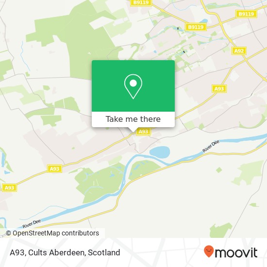 A93, Cults Aberdeen map