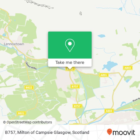 B757, Milton of Campsie Glasgow map