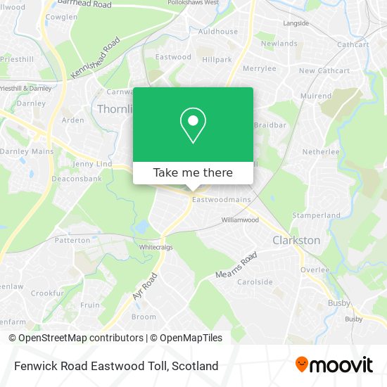 Fenwick Road Eastwood Toll map