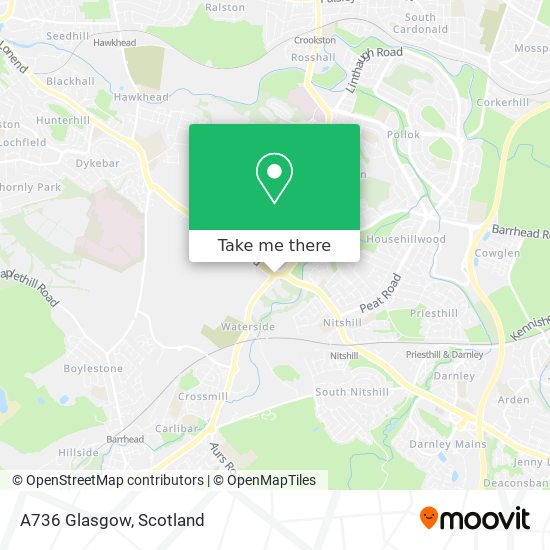 A736 Glasgow map