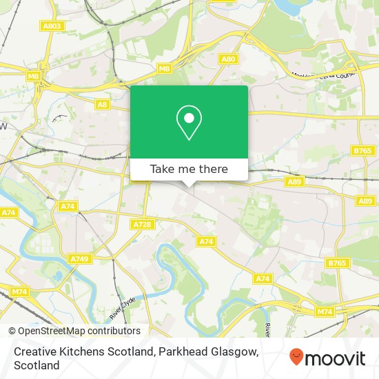 Creative Kitchens Scotland, Parkhead Glasgow map