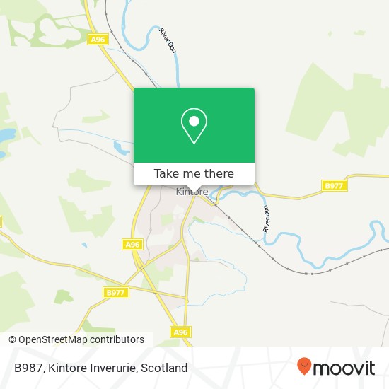 B987, Kintore Inverurie map