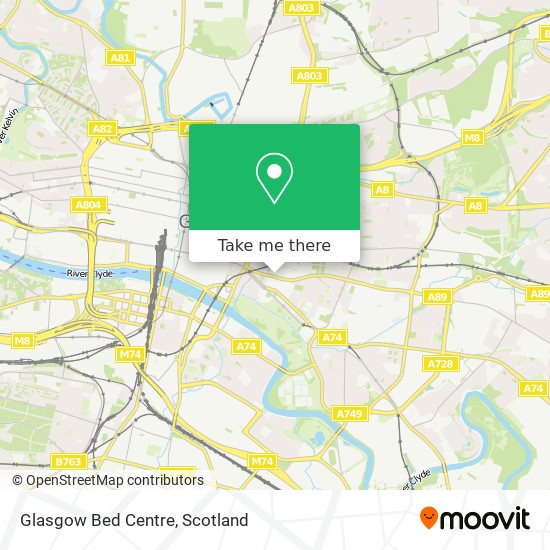 Glasgow Bed Centre map