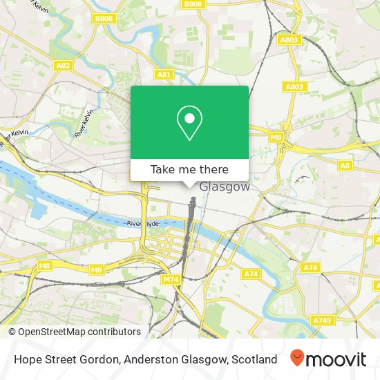 Hope Street Gordon, Anderston Glasgow map