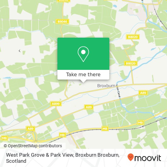 West Park Grove & Park View, Broxburn Broxburn map