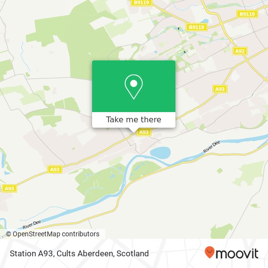 Station A93, Cults Aberdeen map
