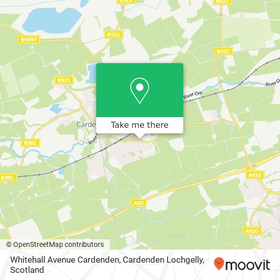 Whitehall Avenue Cardenden, Cardenden Lochgelly map